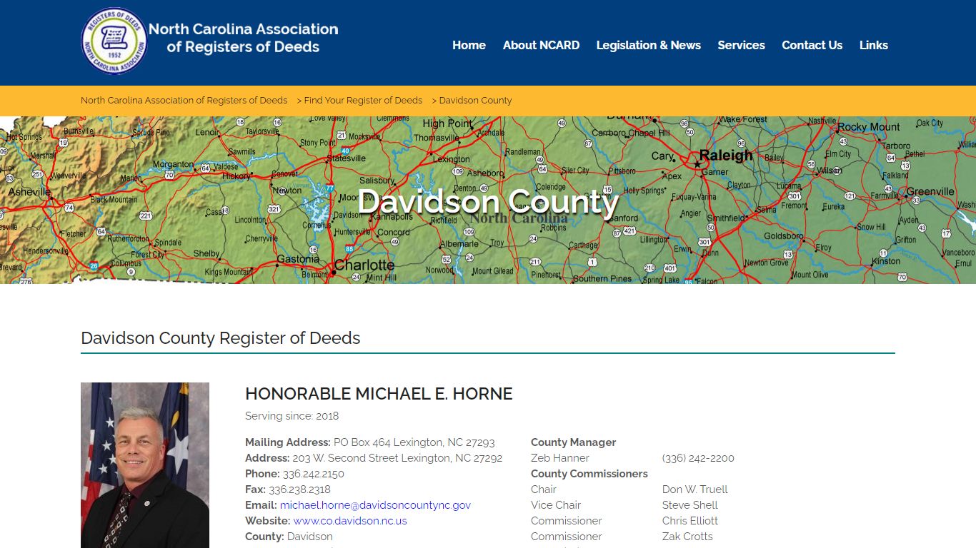 Davidson County – North Carolina Association of Registers of Deeds